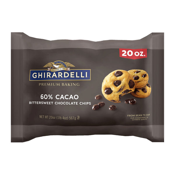GHIRARDELLI 60% Cacao Bittersweet Chocolate Premium Baking Chips, 20 oz Bag (Pack of 3)