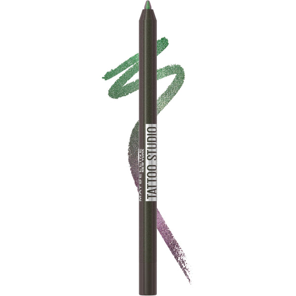 MAYBELLINE Tattoo Studio Long-Lasting Sharpenable Eyeliner Pencil, Glide on Smooth Gel Pigments with 36 Hour Wear, Waterproof, Aurora Flip, 1 Count