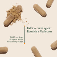 Thumbnail for Om Lion’s Mane Mushroom Capsules - Organic Mushroom Supplement and Nootropic - Brain Supplements for Memory and Focus, 90 Count (30 Servings)
