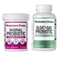 Thumbnail for Physician's CHOICE Vaginal Wellness Probiotic 30ct + Bloat & Gas Probiotic 30ct - Monthly Relief Combo for Women