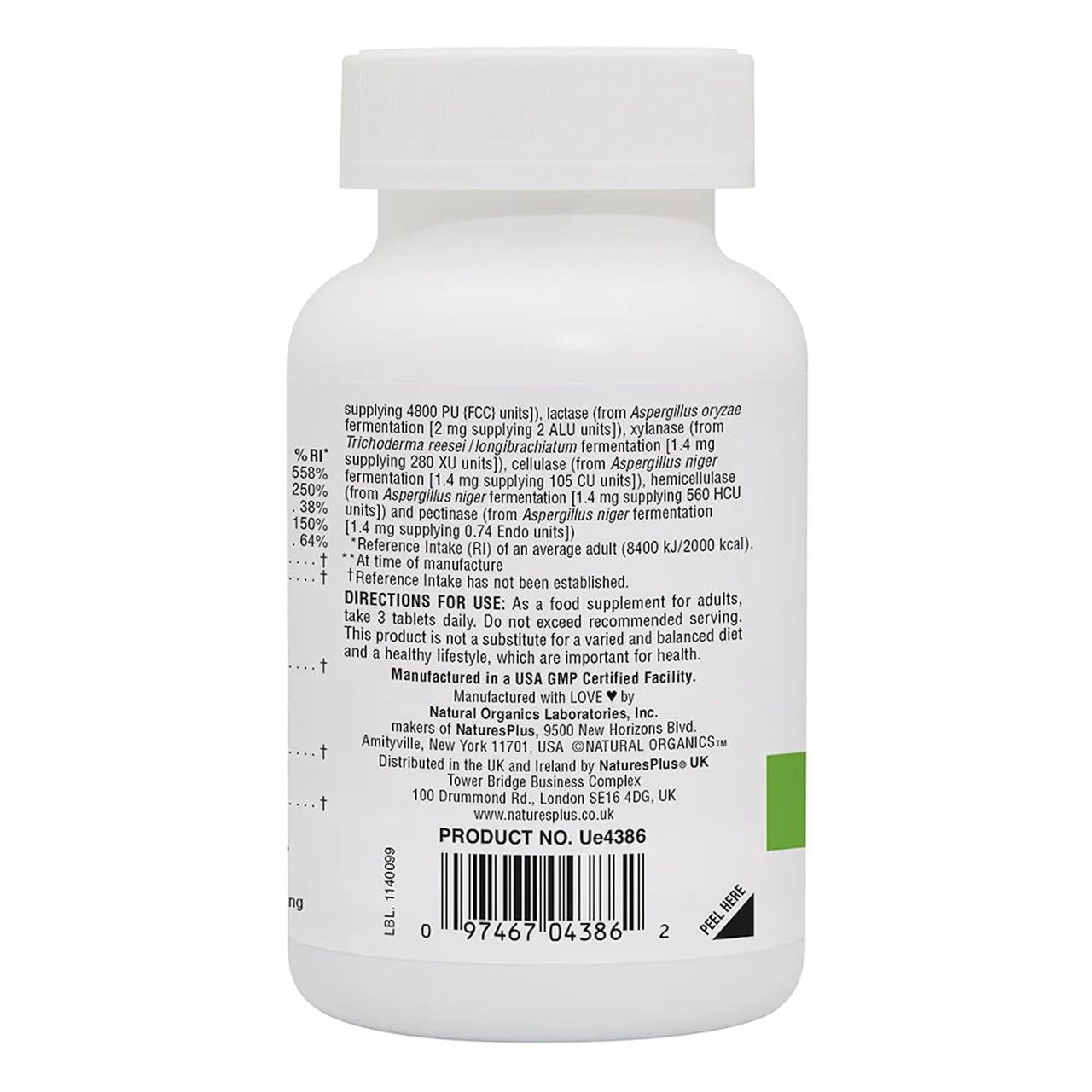 NaturesPlus GI Natural Total Digestive Wellness - 90 Bi-Layered Tablets - with L-Glutamine, Probiotics, Prebiotics & Enzymes - Gluten Free - 30 Servings