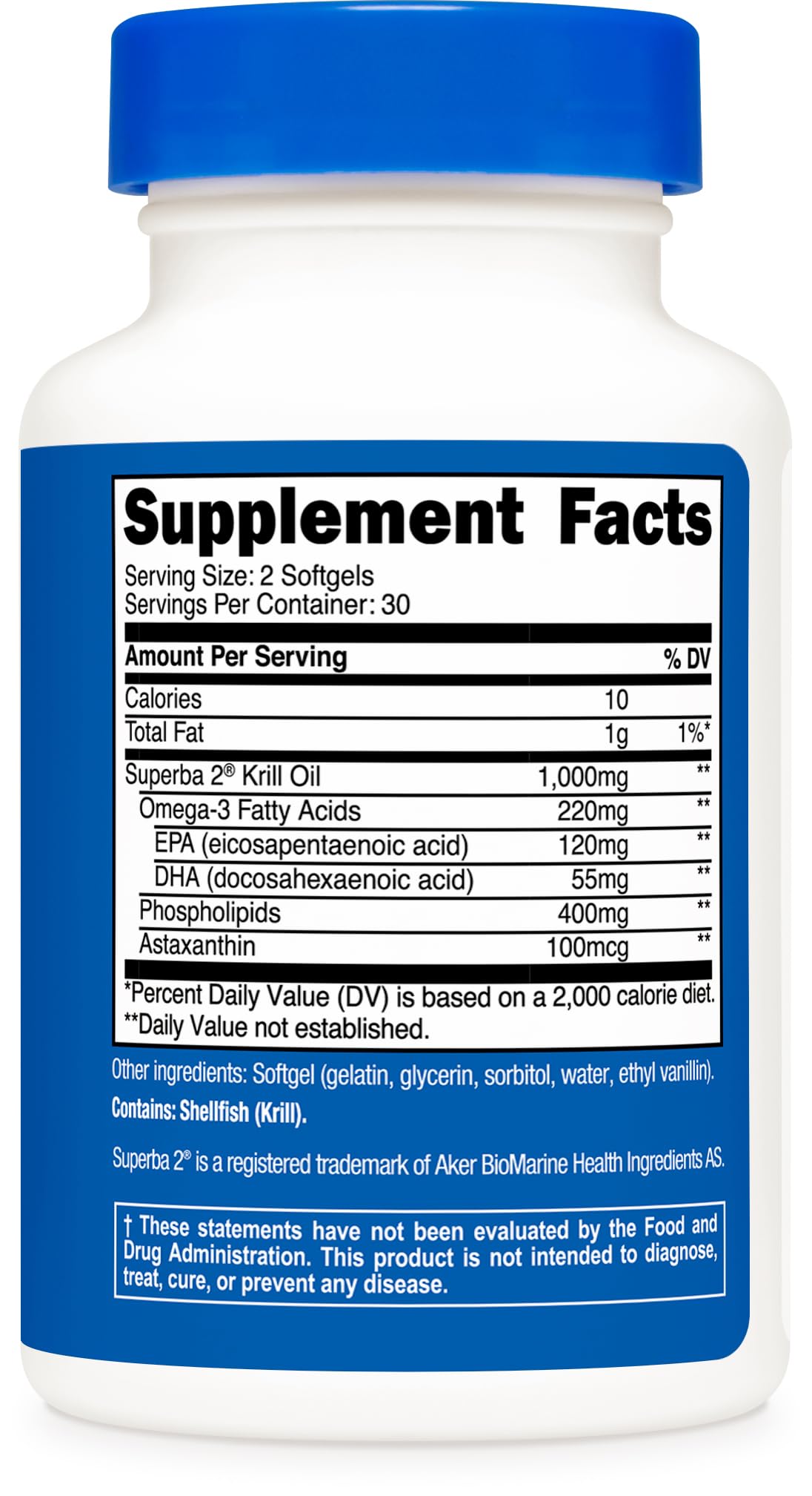 Nutricost Krill Oil 1000mg, 60 Softgels - Omega-3 EPA-DHA Krill Oil Supplement, with Superbakrill