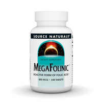 Thumbnail for Source Naturals MegaFolinic, Bioactive Form of Folic Acid*, 800 mcg - 240 Tablets