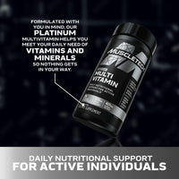Thumbnail for MuscleTech Platinum Multivitamins for Men & Women - Multi-Vitamin Supplement for Immune Support - 18 Vitamins & Minerals, Vitamin A C D E B6 B12 - Daily Workout Supplements for Men - 90 Capsules