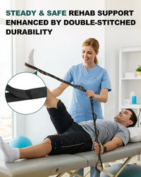Thumbnail for Trideer Stretching Strap Yoga Strap Physical Therapy for Home Workout, Exercise, Pilates and Gymnastics, 10 Loops Non-Elastic Stretch Bands with Aesthetic Packaging for Women & Men (Black)
