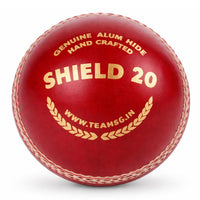 Thumbnail for SG Cricket Shield 20 Premium Leather Ball | Red | Adult | Leather | Waterproof | Solid Grade 2 Core | Machine Stitched | Ideal for Club & School Matches | Pack of 1