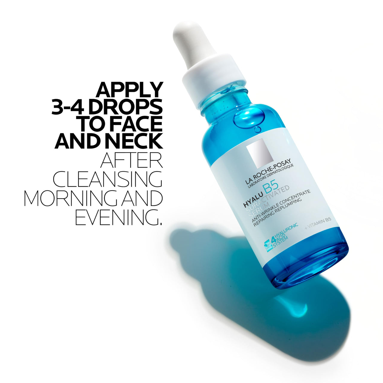 La Roche-Posay Hyalu B5 Suractivated Hyaluronic Acid Serum for Face, Vitamin B5 + Hyaluronic Acid + Glycerin, Hydrating Serum Visibly Plumps Skin, Sensitive Skin Safe, Anti Aging, Oil-Free