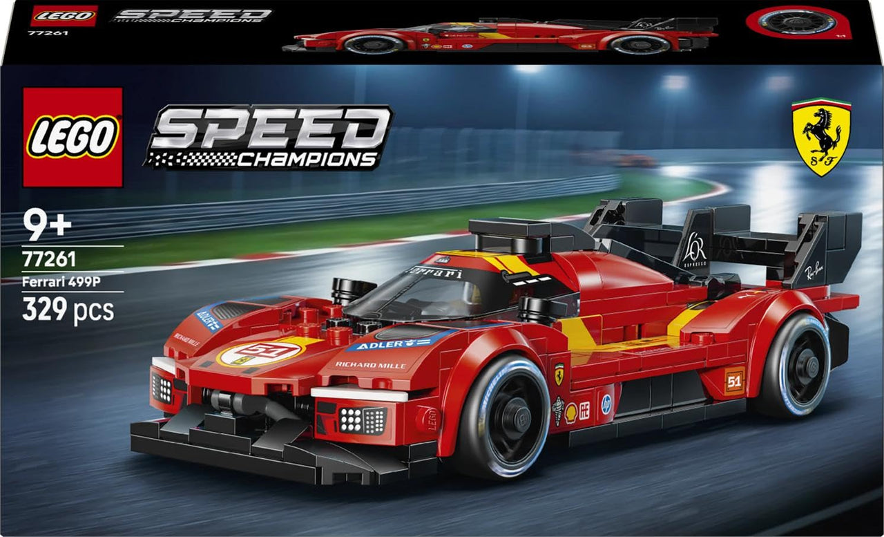 LEGO Speed Champions Ferrari 499P Toy, Building Blocks, Gift, Present, for Boys, Girls, Children, 9 to 11 Years Old, Elementary School Students, Vehicles, Cars, Mini Cars, Pretend Play, 77261
