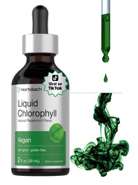 Thumbnail for Horbäach Liquid Chlorophyll Drops | 2 oz | Vegan, Non-GMO, and Gluten Free Formula | Natural Peppermint Flavor
