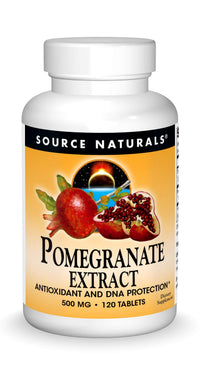 Thumbnail for Source Naturals Pomegranate Extract 500mg Complete Whole Fruit Ellagic Acid Antioxidant & Added Fiber - 120 Tablets