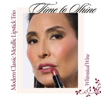 Thumbnail for LAURA GELLER NEW YORK Modern Classic Metallic Lipstick Trio - Safari Blaze, Whimsical Wine, Nifty Netural - Metallic Finish