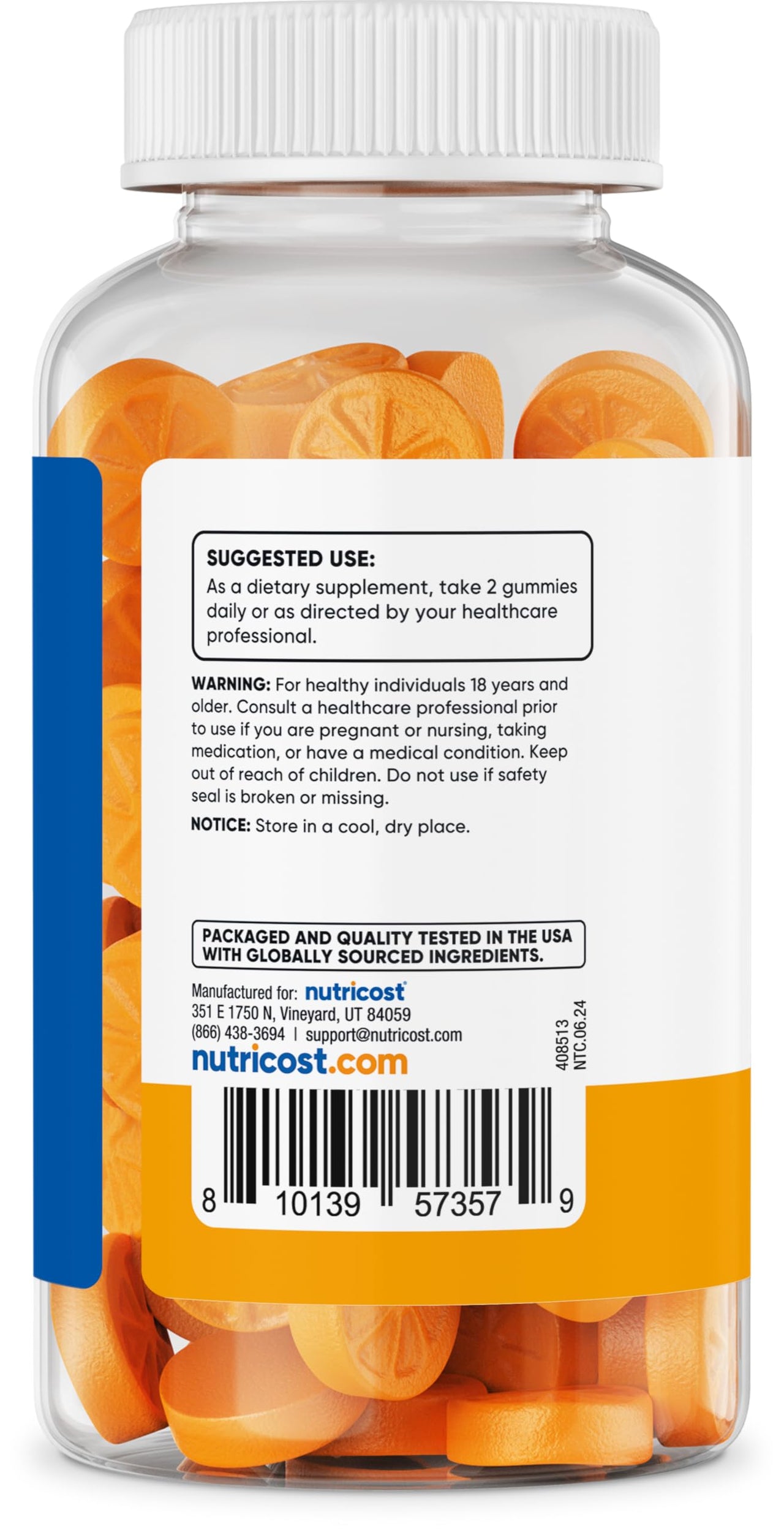 Nutricost Turmeric Gummies 2,000mg Tumeric per Serving (120 Gummies) - 60 Servings