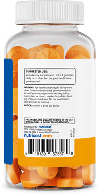 Thumbnail for Nutricost Turmeric Gummies 2,000mg Tumeric per Serving (120 Gummies) - 60 Servings