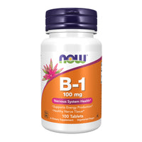 Thumbnail for NOW Foods Supplements, Vitamin B-1 100 mg, Energy Production*, Nervous System Health*, 100 Tablets