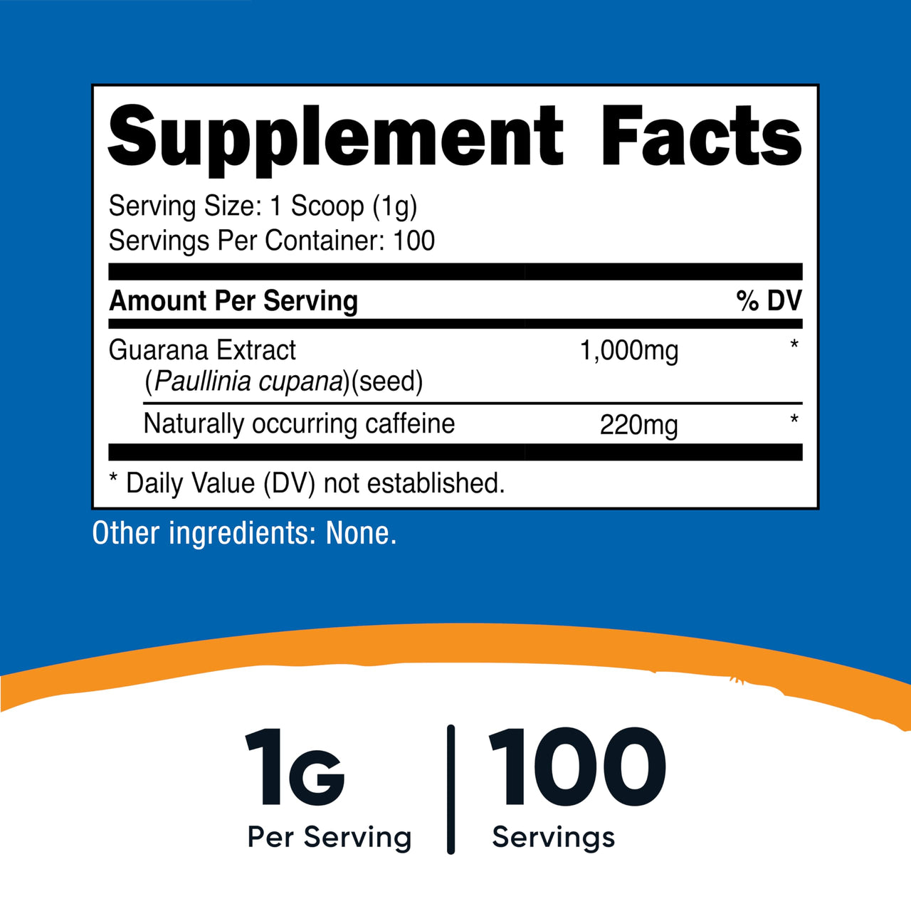 Nutricost Guarana Extract Powder 100 Grams Per Bottle - Natural Brazilian Herbal Caffeine Energizer Supplement