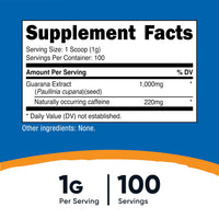Thumbnail for Nutricost Guarana Extract Powder 100 Grams Per Bottle - Natural Brazilian Herbal Caffeine Energizer Supplement