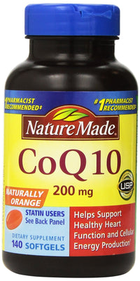 Thumbnail for Nature Made CoQ10 Coenzyme Q10 200 mg - 2 Bottles, 140 Softgels Each