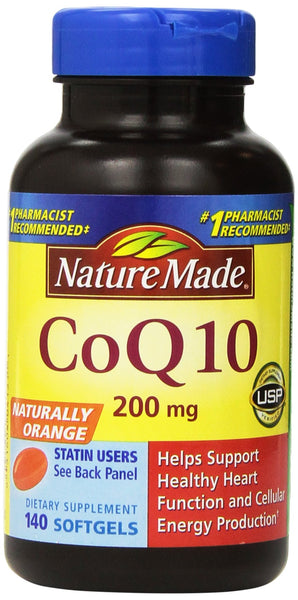 Nature Made CoQ10 Coenzyme Q10 200 mg - 2 Bottles, 140 Softgels Each