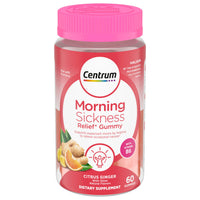 Thumbnail for Centrum Morning Sickness Relief Gummies, Citrus Ginger Flavor - 60 Count, Up to 60 Day Supply