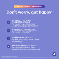 Thumbnail for Physician's CHOICE Mood Support Probiotic - Supports a Balanced Mood, Healthy Stress Response & Digestive Health with Prebiotics, Ashwagandha, Vitamin B12, Folate - for Men & Women - 30ct
