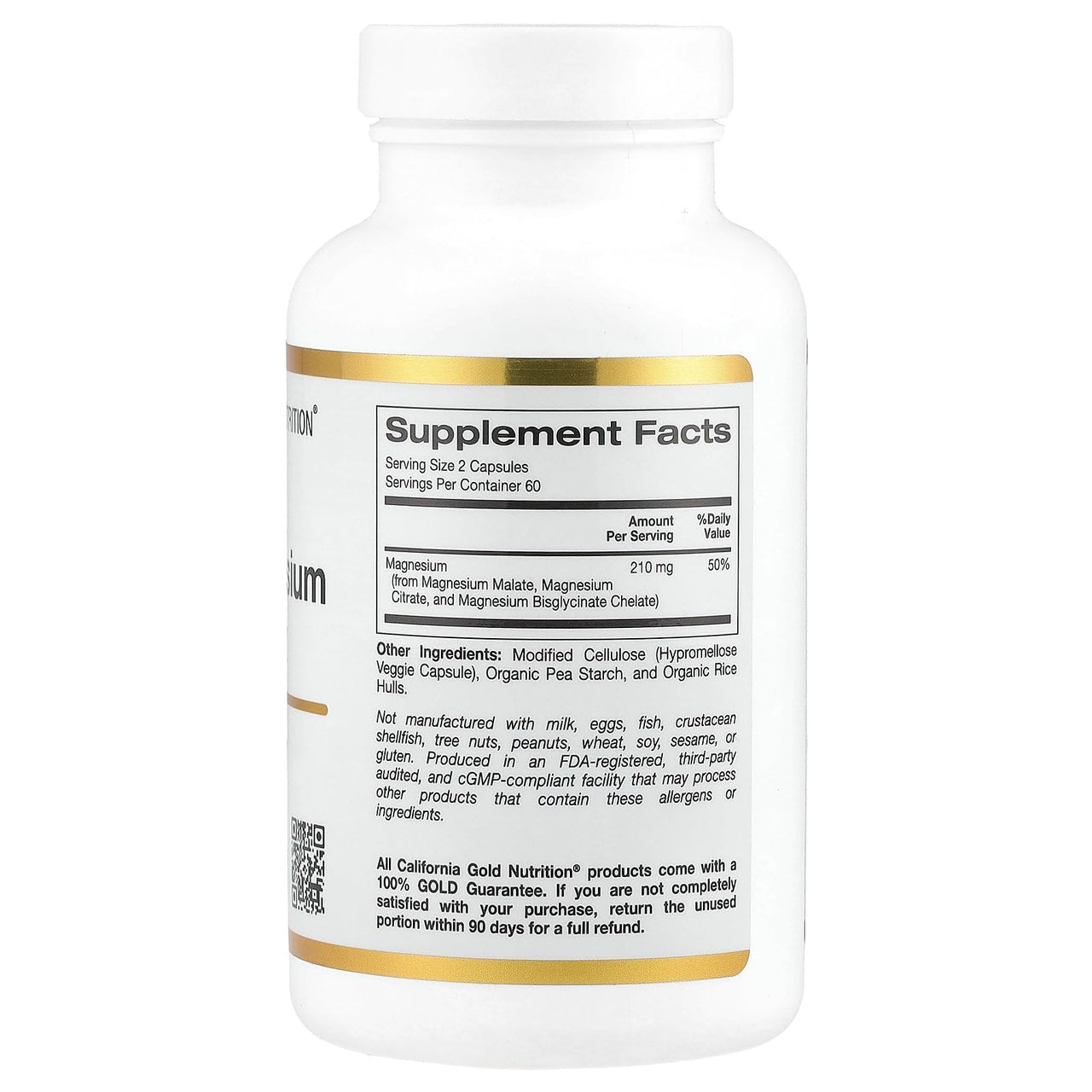 California Gold Nutrition Triple Magnesium Complex, Malate, Citrate & Bisglycinate Chelate, 120 Veggie Capsules (105 mg per Capsule)