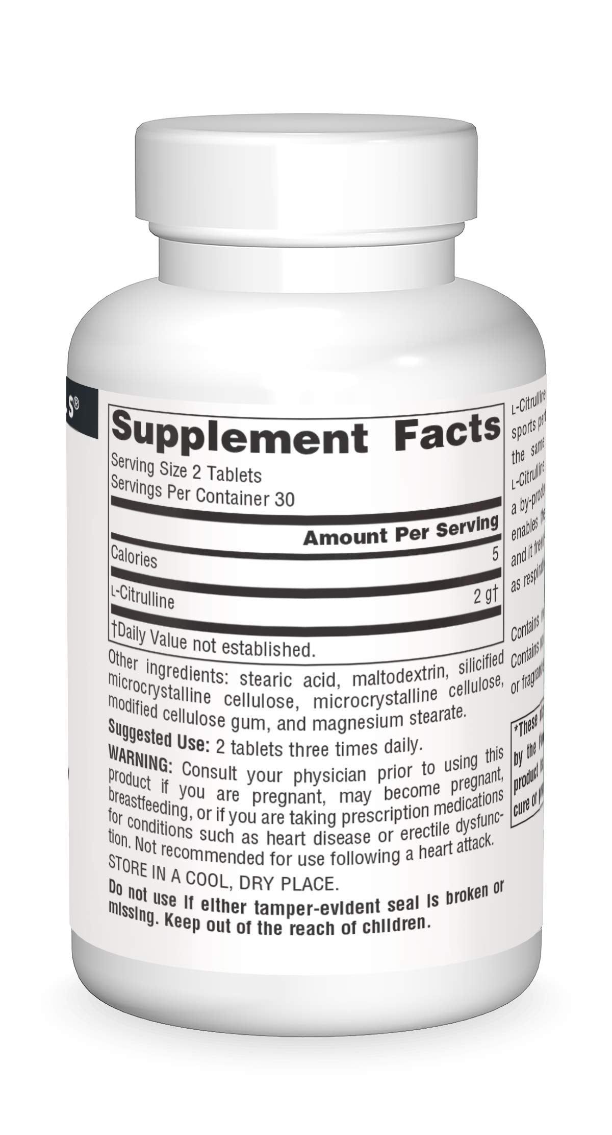 Source Naturals L-Citrulline - Supports Exercise Recovery, Energy and Detoxification*, 1,000 mg - 60 Tablets