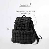 Thumbnail for ODODOS Quilted Backpack 2.0 for Women Lightweight Puffer Hiker Pack Drawstring Padding Travel Gym Bag, Black