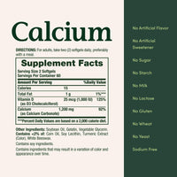Thumbnail for Calcium Carbonate & Vitamin D by Nature's Bounty, Supports Immune Health & Bone Health, 1200mg Calcium & 1000IU Vitamin D3, 120 Softgels