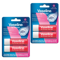 Thumbnail for Vaseline Lip Therapy Care Rosy, Fast-Acting Nourishment, Ideal for Chapped, Dry, Cracked, or Damaged Lips, Lip Balm, 2-Pack of 2, 0.16 Oz Each, 4 Lip Balms