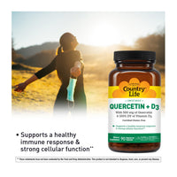 Thumbnail for Country Life Quercetin 500mg Capsules with Vitamin D3 800 IU – Immune Support Supplement for Adults – Daily Immune Boosters – Quercetin Immune System Boost, 90 Capsules