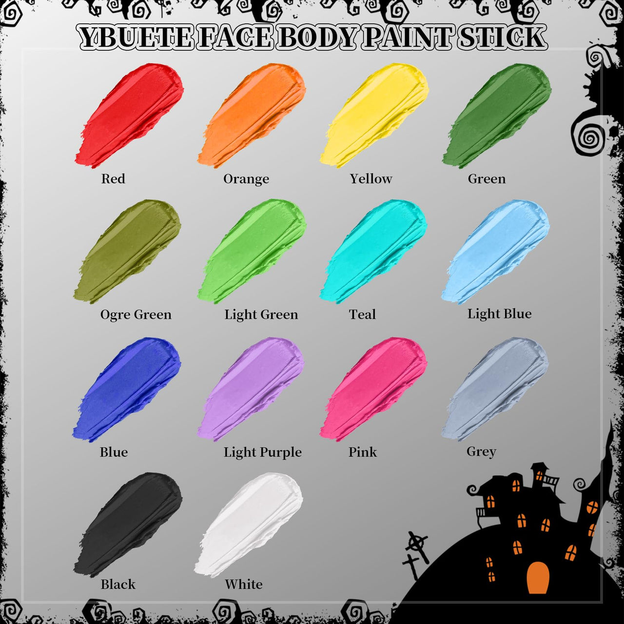 YBUETE Orange Face Body Painting Stick,Professional Orange Full-coverage Cream Face Paint for Halloween SFX Tiger Pumpkin Clown Cosplay, Washable Eye Stick for Adult Festival & Theater Performance