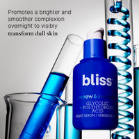 Thumbnail for Bliss Renew & Smooth Night Face Serum | Resurfacing Treatment with Glycolic Acid and AHA Glycolic + Polyhydroxy Acid | for Smoother, Brighter Skin | Vegan & Cruelty-Free Exfoliating Serum | 1 Fl Oz