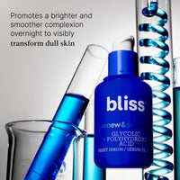 Thumbnail for Bliss Renew & Smooth Night Serum – Glycolic Acid + Polyhydroxy Acid Exfoliating Serum – Resurfaces Skin, Smooths Texture & Brightens Tone Overnight – 1 Fl Oz