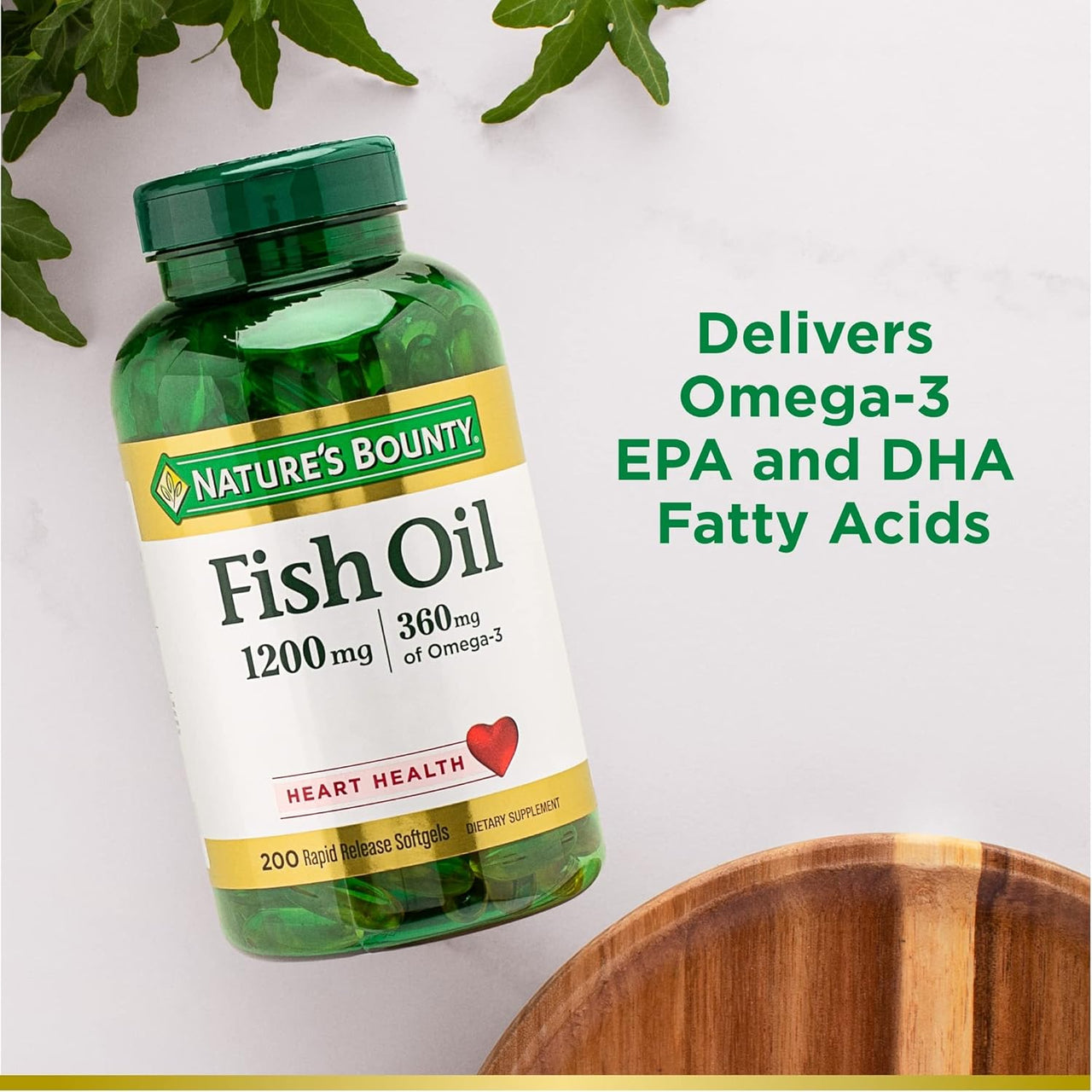 Nature's Bounty Fish Oil 1200 Mg 360 Mg of Omega-3 Softgels