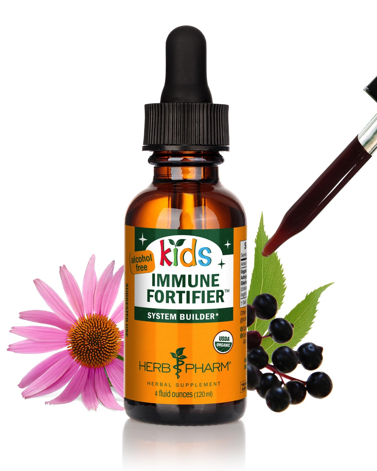 Herb Pharm Kids Certified-Organic Alcohol-Free Immune Fortifier Liquid Herbal Formula, 1 Ounce