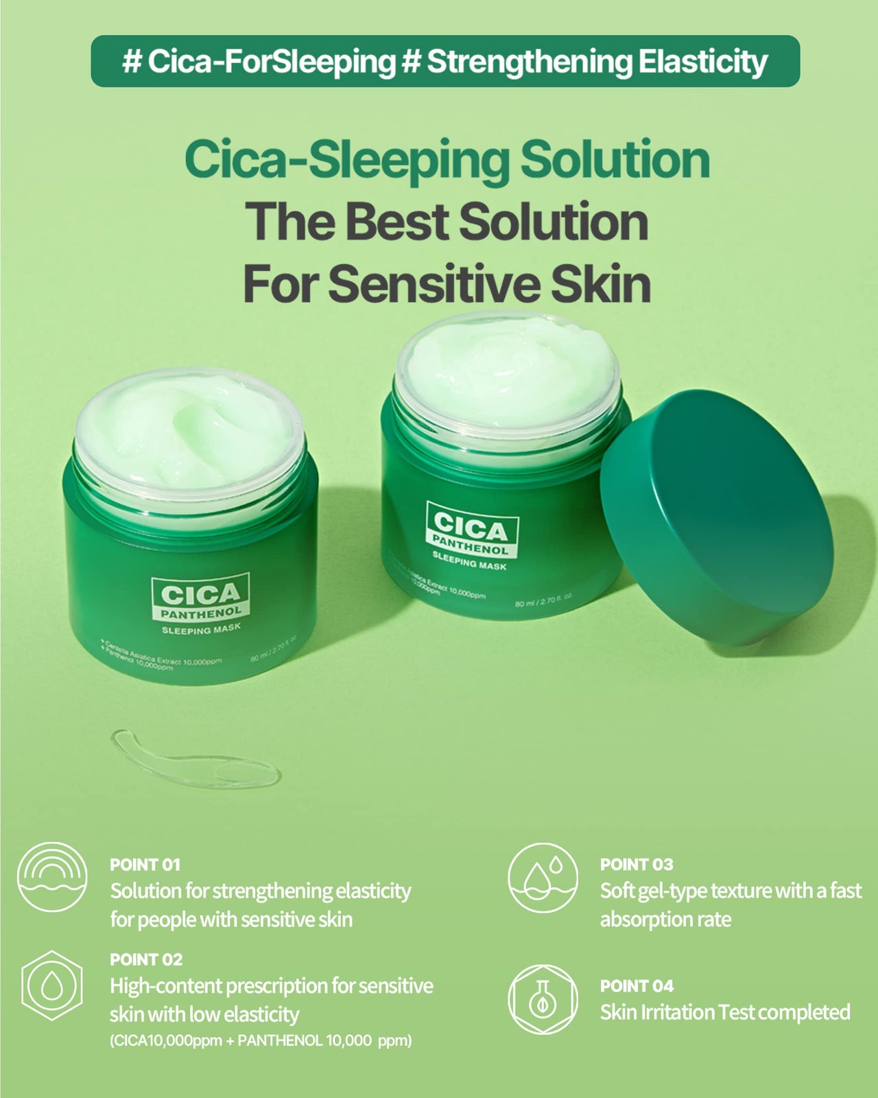 SNP CICA Panthenol Moisturizing Cream | Overnight Face Cream | Soothing, Moisturizing, and Hydrating Facial Mask with Hyaluronic Acid | Korean Skin Care Overnight Moisturizer | 2.70 Fl Oz