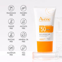 Thumbnail for Avene Mineral Sunscreen Multi-Defense Fluid Tinted SPF 50+, Clean Formula Sunscreen for Sensitive Skin, Sheer, Water Resistant, Non-Whitening, Antioxidant Protection, 1.7 Fl Oz
