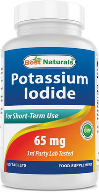 Thumbnail for Best Naturals Potassium Iodide 65 mg - Dietary Supplement, 60 Tablets (60 Count (Pack of 1)) (1)