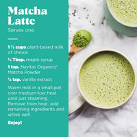 Thumbnail for Navitas Organics Matcha Powder – For Tea, Lattes, Smoothies, Desserts & More – Energy & Antioxidants – Premium Culinary Grade – USDA Organic, Non GMO, Gluten Free, Kosher, Vegan (3oz. Bag 85 Servings)