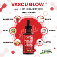 Thumbnail for Clean Nutra Cayenne Pepper Drops Supplement Liquid + Hawthorn Berry, Vitamin D3 K2 Beet Root Powder, Ceylon Cinnamon, Turmeric Curcumin, Organic Panax Ginseng, Berberine Extract 1 Pack