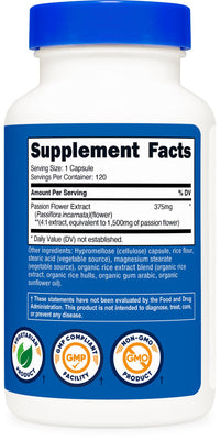Thumbnail for Nutricost Passion Flower Extract 120 Capsules for 120 Servings Per Bottle - Gluten Free, Non-GMO, and Vegetarian Friendly