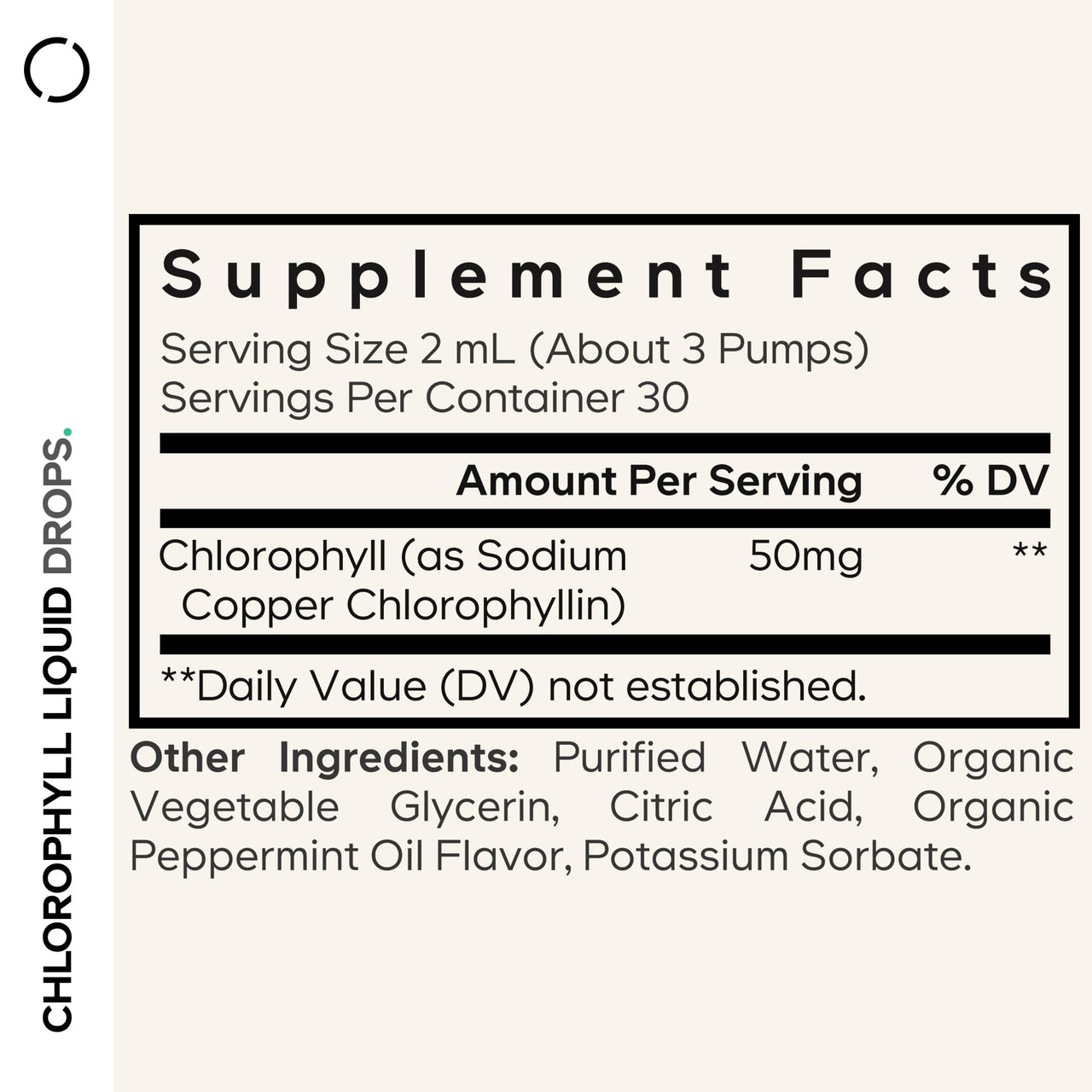 Codeage Chlorophyll Liquid Drops Supplement - Vegan Chlorophyll 50 mg per Serving, Organic Peppermint Flavor Clorofila Drink - Non-GMO, Gluten-Free, Vegan - 2 fl oz