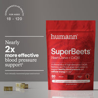 Thumbnail for Humann SuperBeets Heart Chews + CoQ10-100mg of CoQ10 Plus Beetroot & Grape Seed Extract, Blood Pressure, Cellular Energy & Heart Health Support, 60 Count