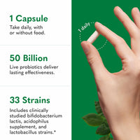Thumbnail for Garden of Life Raw Probiotics Colon Care - 50 Billion Live Cultures - Dietary Supplement to Support Regular, Comfortable Movements - 30 Vegetarian Capsules