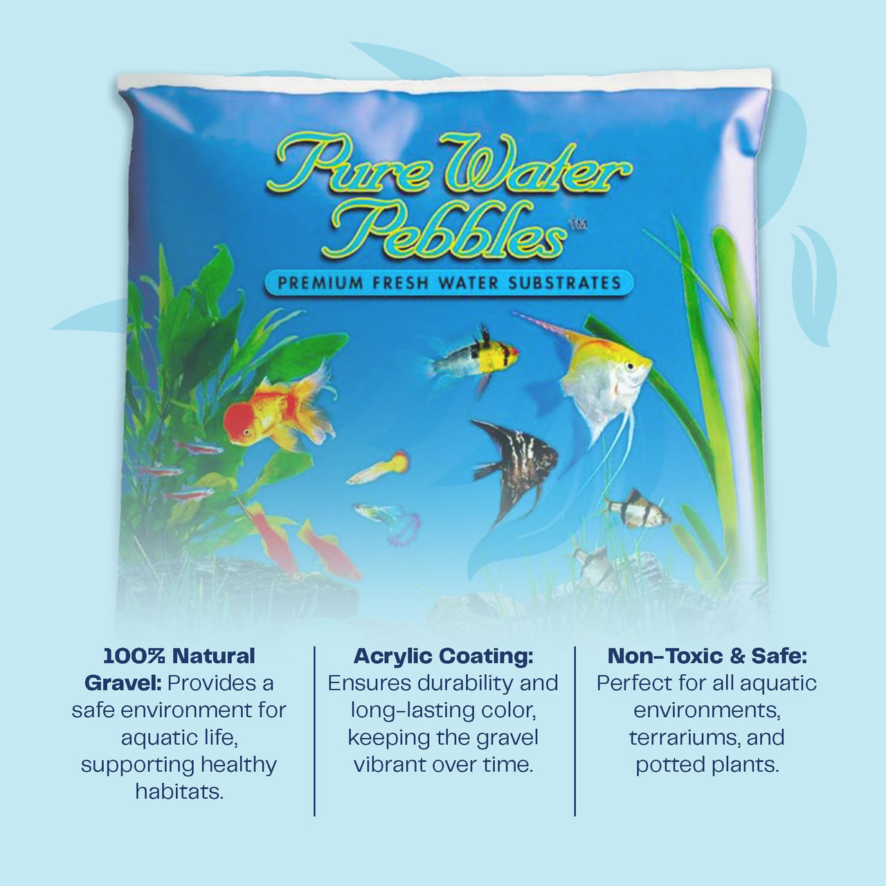 Pure Water Pebbles Aquarium Gravel, 2-Pound, Emerald Green