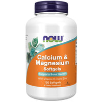 Thumbnail for NOW Foods Supplements, Calcium & Magnesium with Vitamin D-3 and Zinc, Supports Bone Health*, 120 Softgels