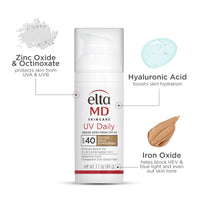 Thumbnail for EltaMD UV Daily Tinted SPF 40 Face Sunscreen Moisturizer with Zinc Oxide, Tinted Daily Face Moisturizer with SPF, Sunscreen for Dry Skin,1.7 oz Pump