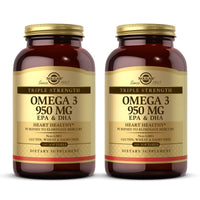 Thumbnail for Solgar Triple Strength Omega 3 950 mg - 100 Softgels, Pack of 2 - Supports Joint & Skin Health - Non-GMO, Gluten Free, Dairy Free - 200 Total Servings
