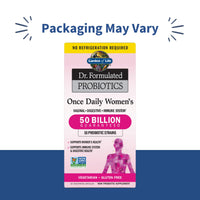 Thumbnail for Garden of Life Once Daily Dr. Formulated Probiotics for Women 50 Billion CFU 16 Probiotic Strains with Organic Prebiotics for Digestive, Vaginal & Immune Health, Dairy Free, Shelf Stable 30 Capsules