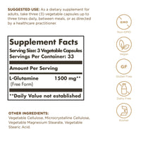 Thumbnail for Solgar L-Glutamine 500 mg - 100 Vegetable Capsules - Natural Muscle Food - Non-GMO, Vegan, Gluten Free, Dairy Free, Kosher - 33 Servings